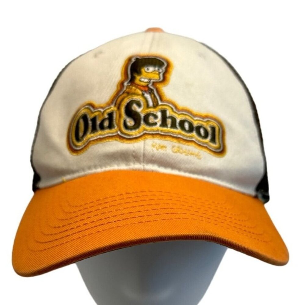 The Simpsons Old School Homer Brown Bio Domes Baseball Cap Hat Sz Kids
